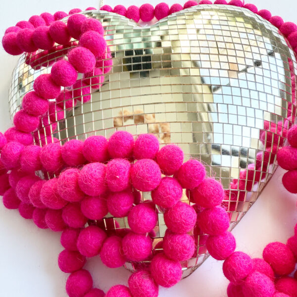 Hot pink party garland.