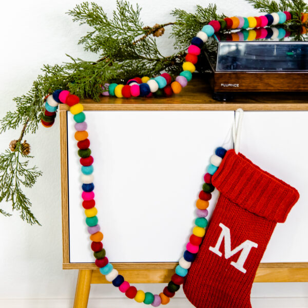 Rainbow Wool Felt Ball Garland - Image 6