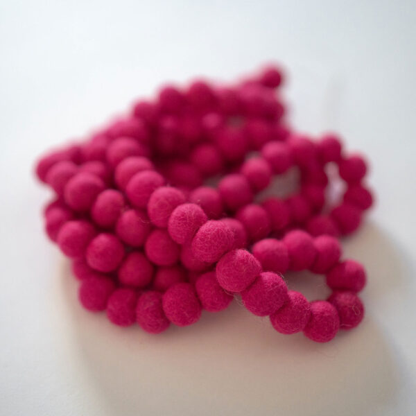 Pink mini ball garland.