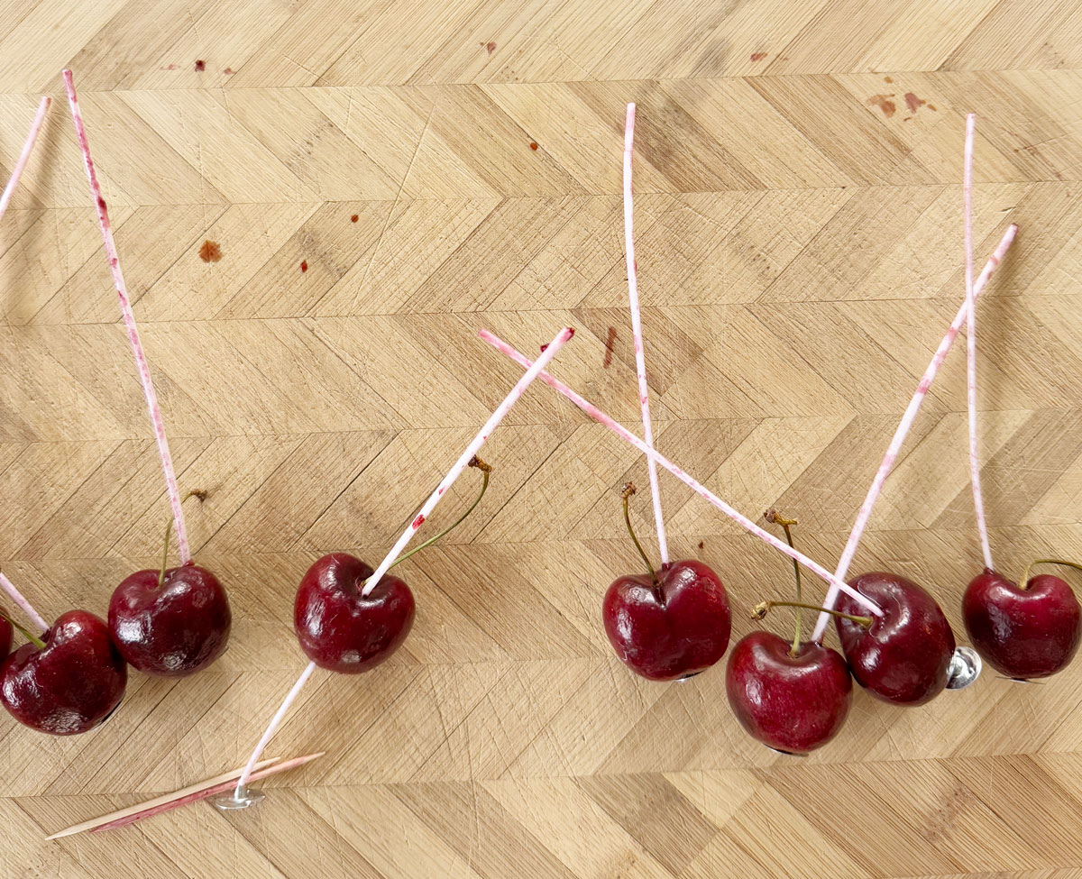 DIY cherry candles.