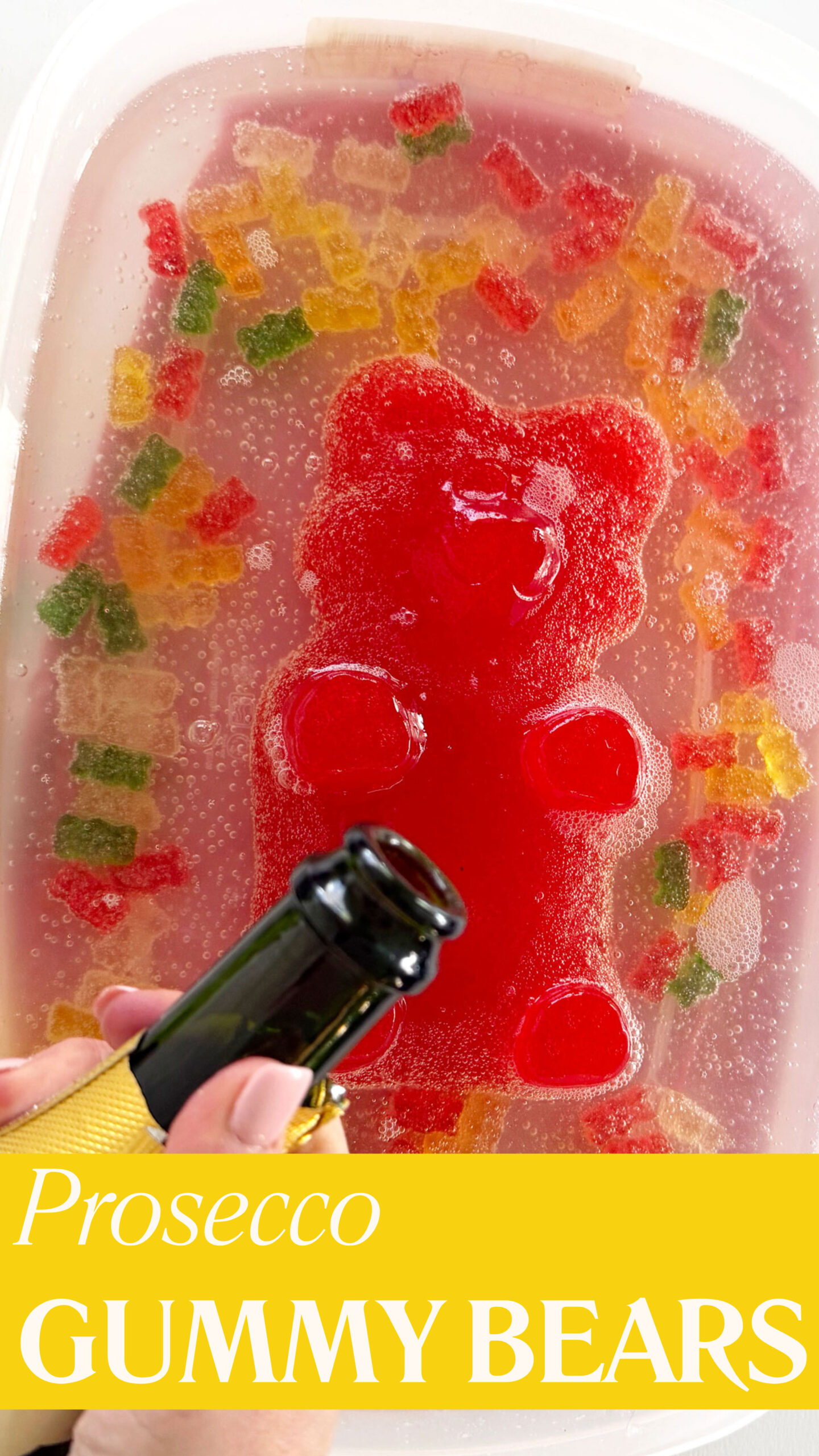 Prosecco gummy bears recipe.