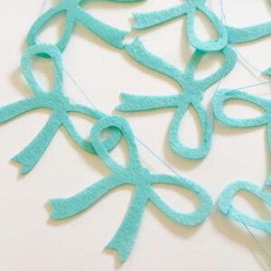 Felt blue bow garland.