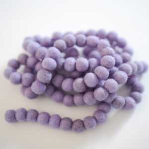 Purple mini felt ball garland.