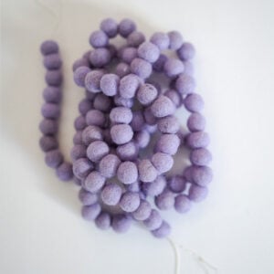 Purple wool party garland.
