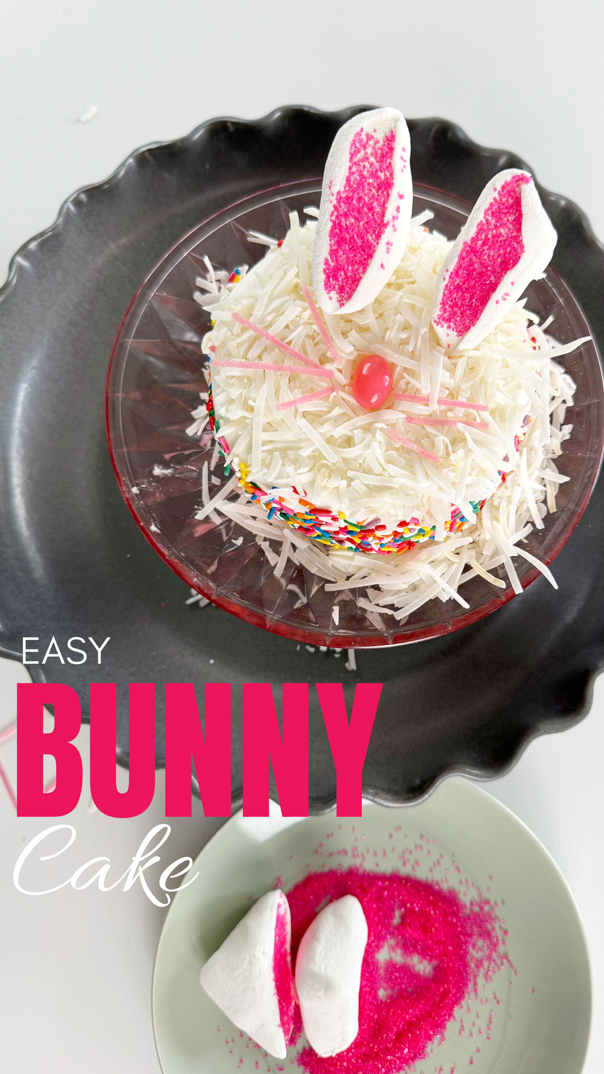 Easy bunny cake for Easter.