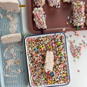 Lucky Charms ice cream recipe popsicles.