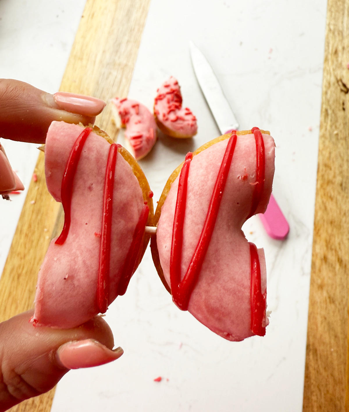 how to turn a donut into a butterfly.