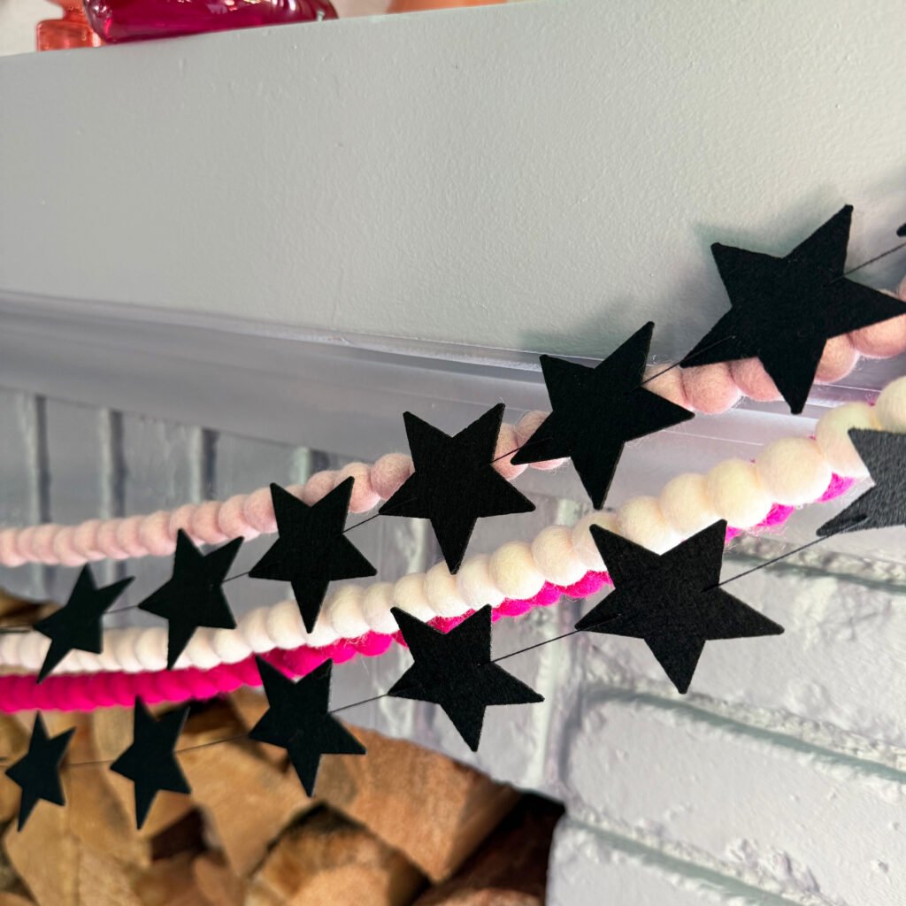 Black star banner garland.
