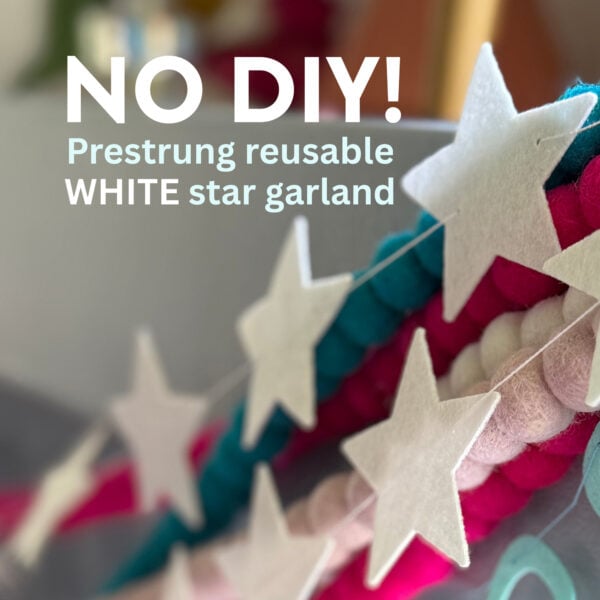 Prestrung star decor banner for mantle and party.