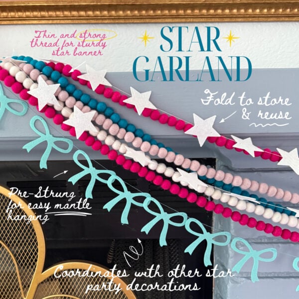 White felt star garland for dummer party.