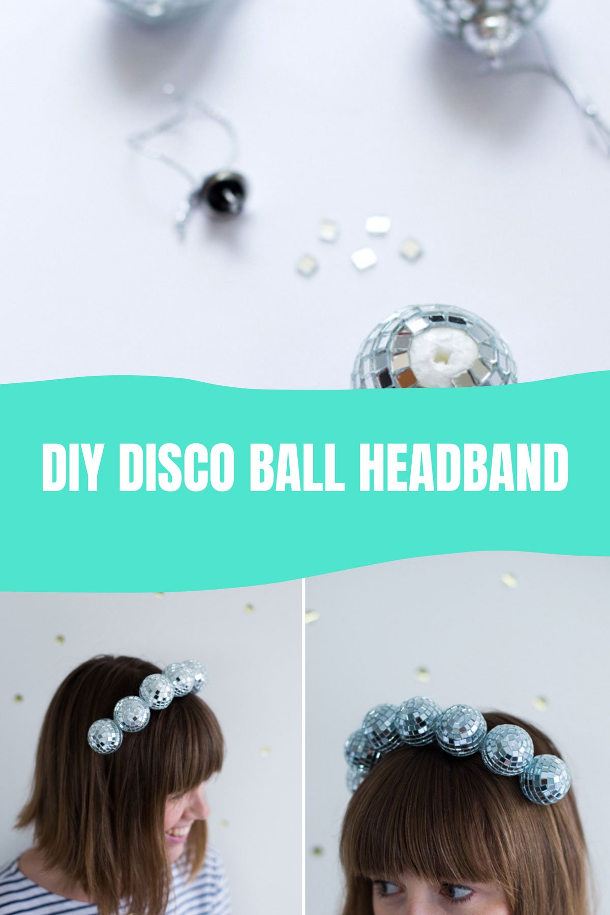 DIY Disco headband for NYE party.