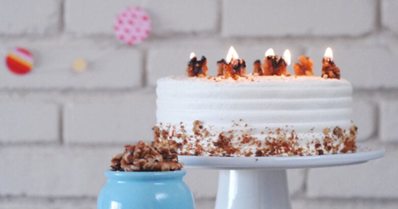 walnut candles, light walnuts on fire for nut birthday candles.