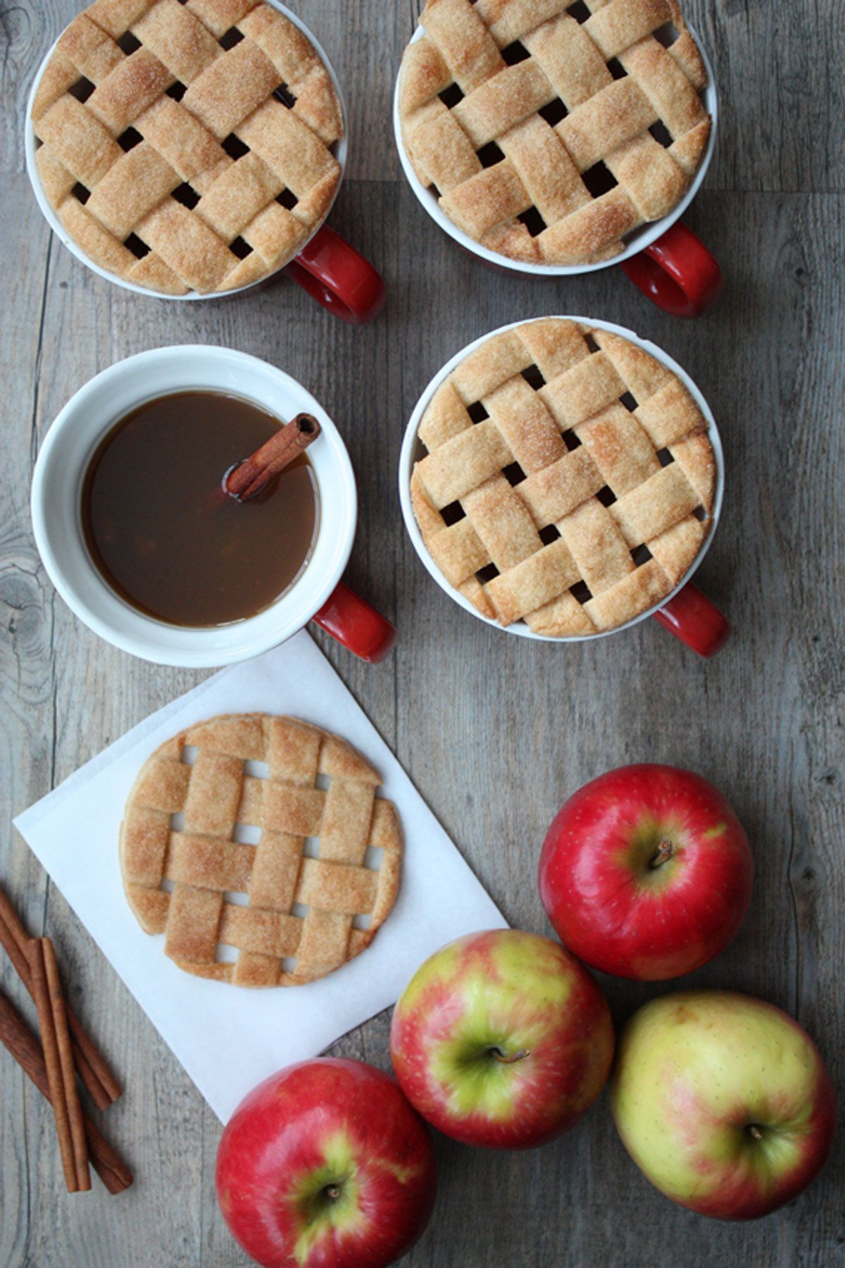 mug topper with pie crust.