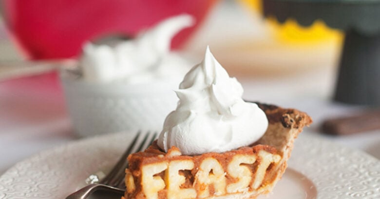 bake letters inside a pie with pie crust.