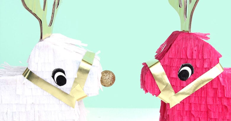 Cute reindeer party idea homemade pinatas.