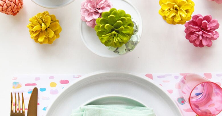 Painted pinecone tablerunner.