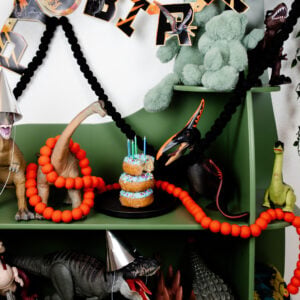 Black ball garland.
