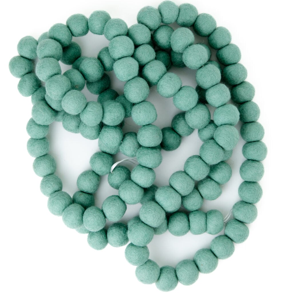 Mint garland large felt ball garland seafoam mint green blue.