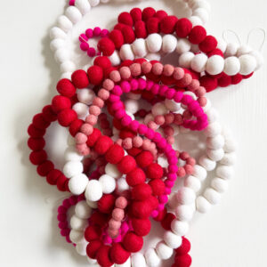 Shop felt ball Valentine garland pom pom.