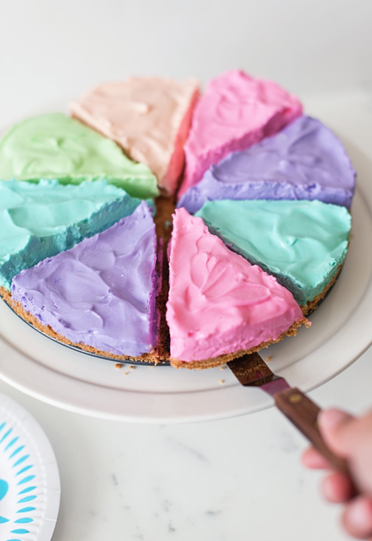 Pastel cheesecake recipe.
