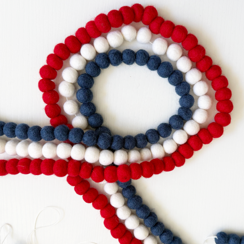 Red white and blue garland bundle mini