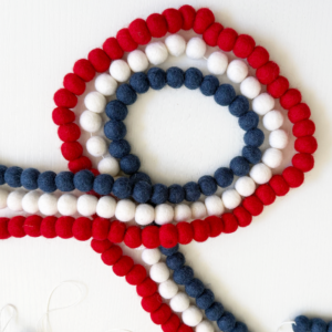 Red white and blue garland bundle mini