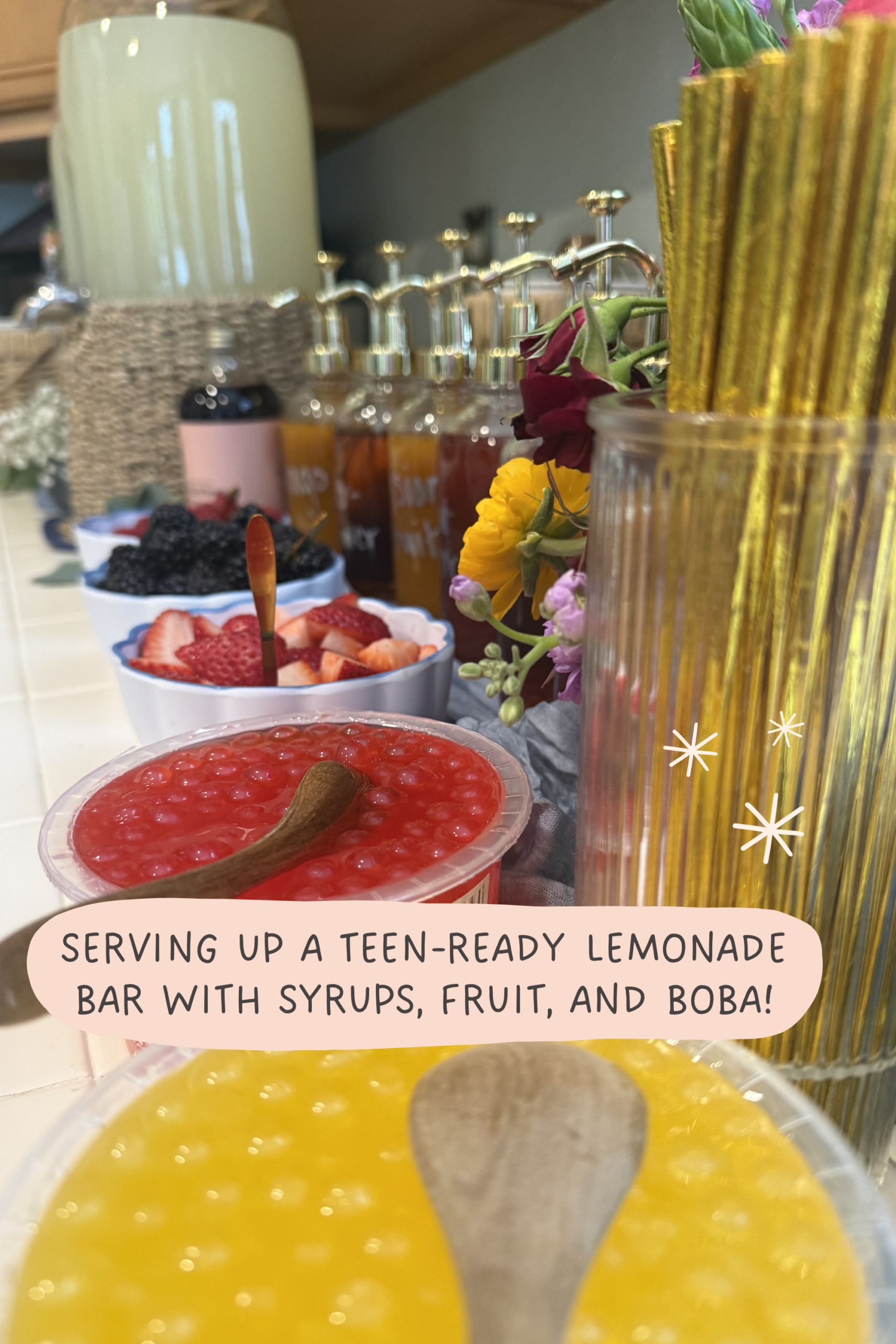 Graduation party drink bar ideas for teens.
