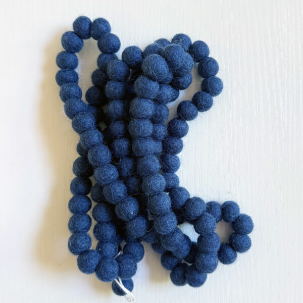 blue pom pom garland.