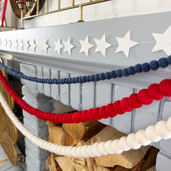 Blue mantel garland