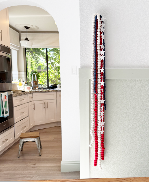 Red white and blue felt garland hangers