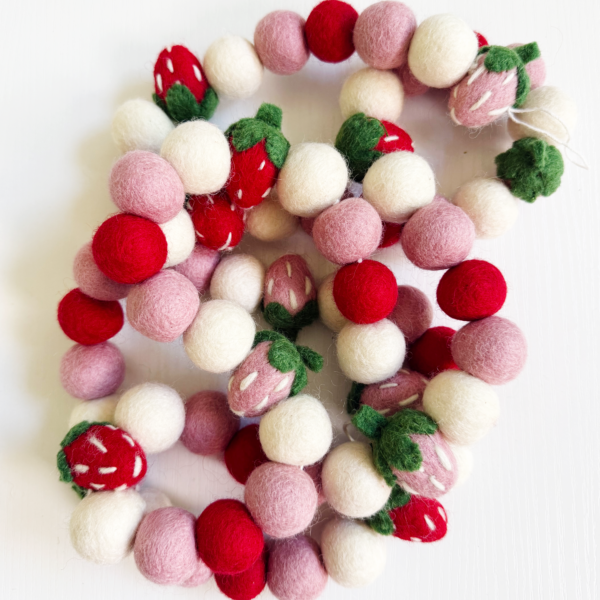 Felt Strawberry Garland, - Image 2