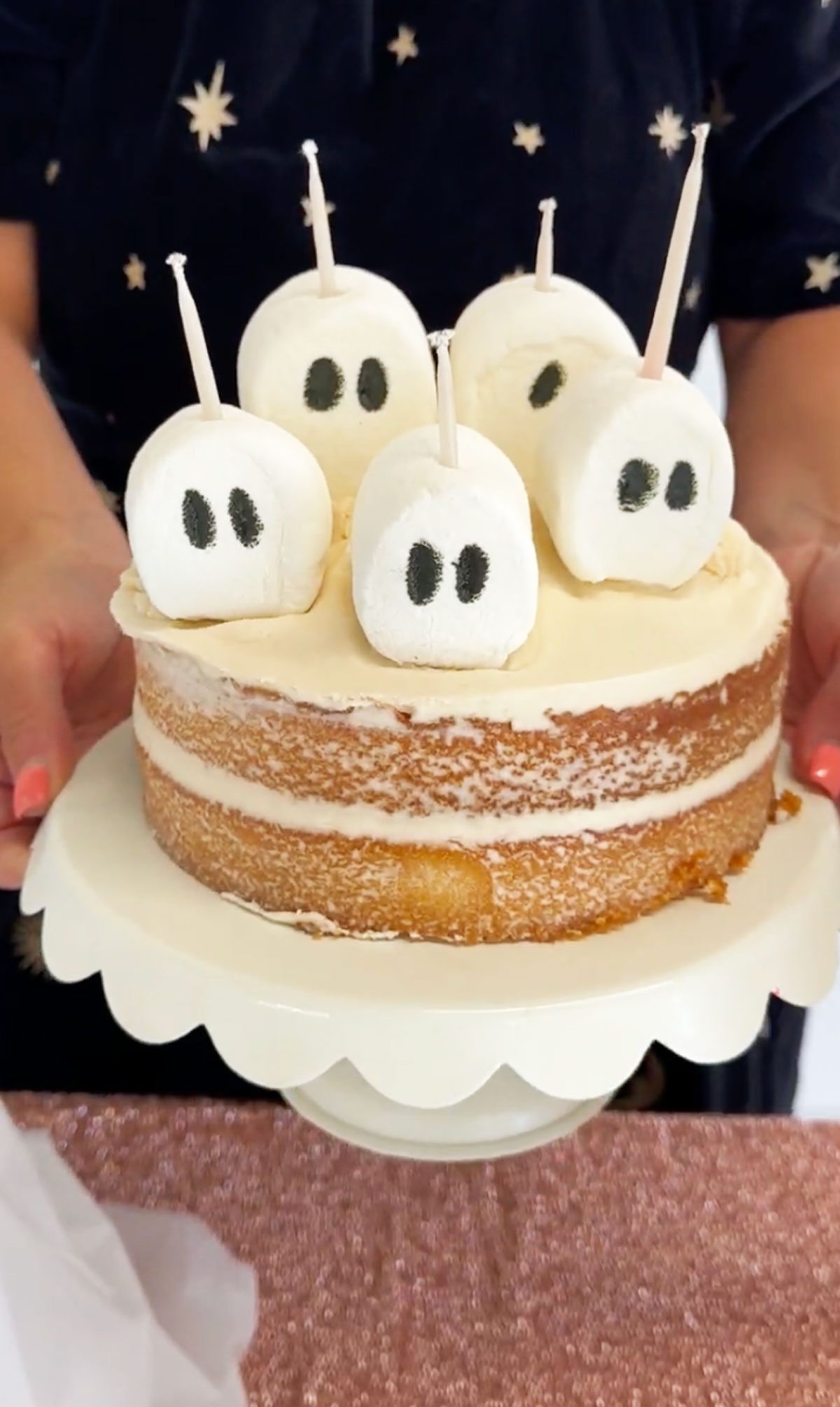 Ghost cake Halloween marshmallows