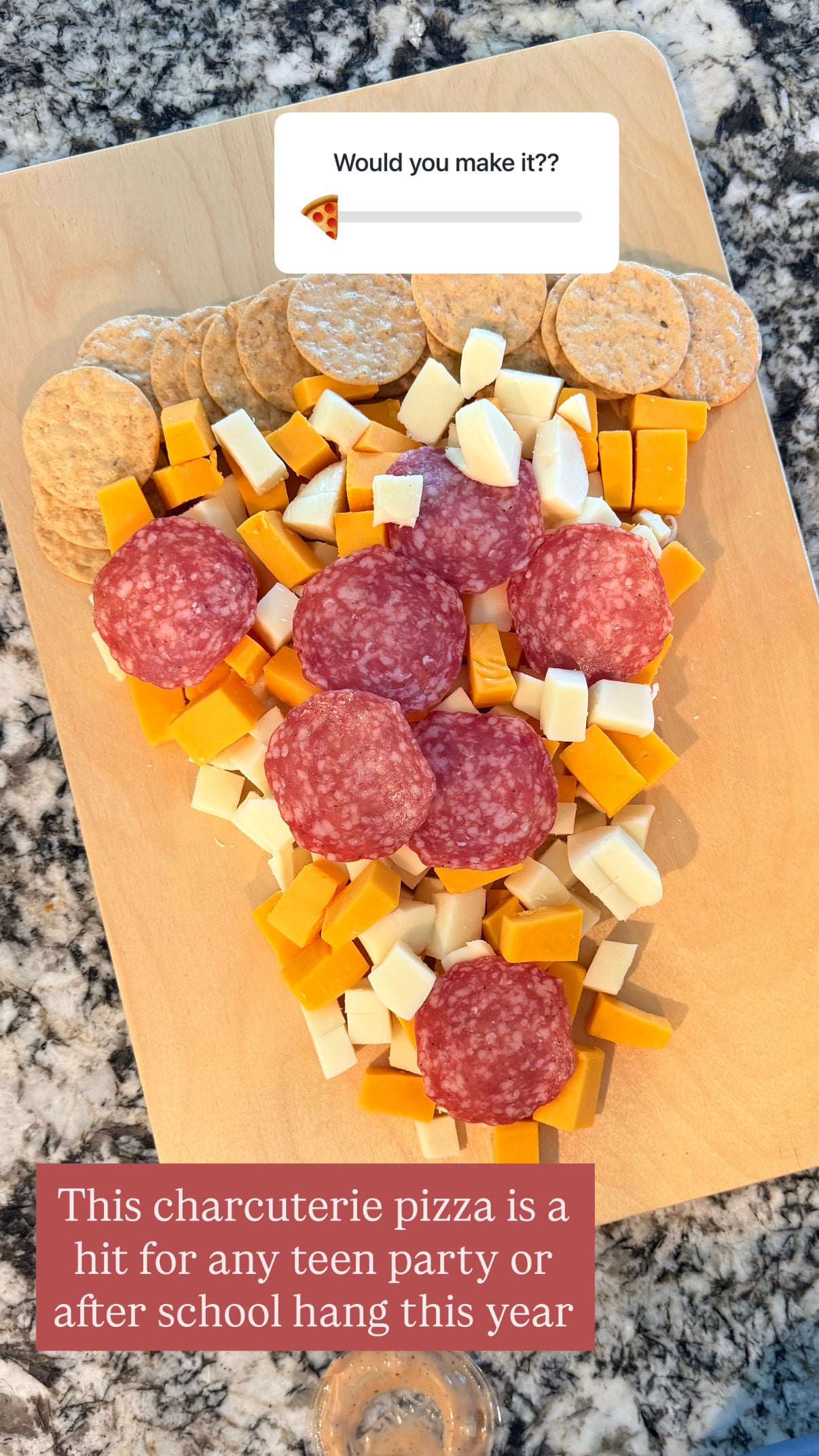 pizza charcuterie, easy teen party snack.