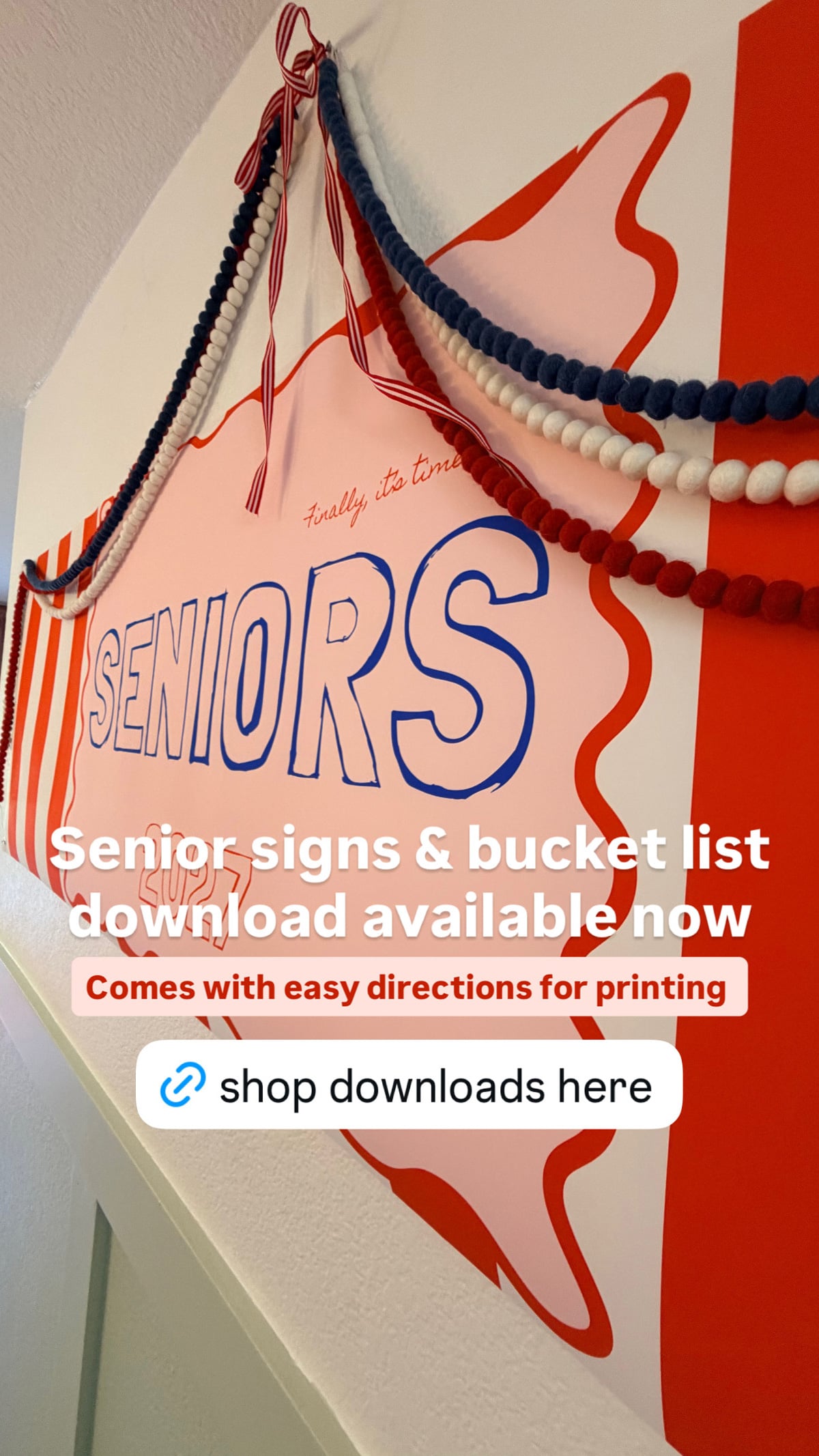 senior party signs and banners.